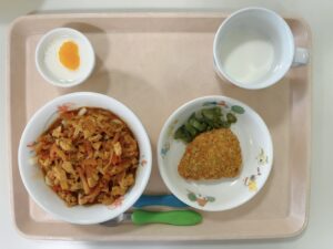 寄贈された鶏肉を使って